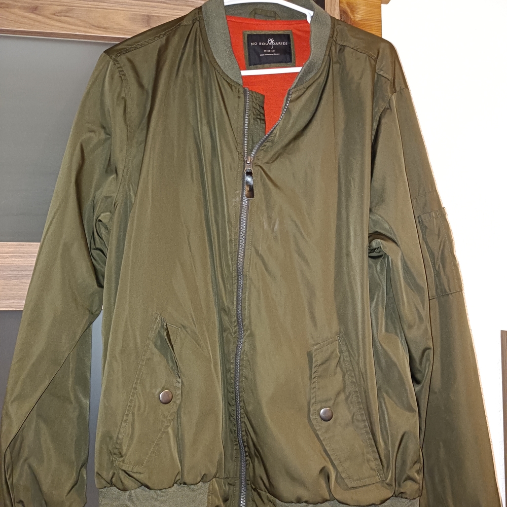 No Boundaries Olive Green Bomber Jacket